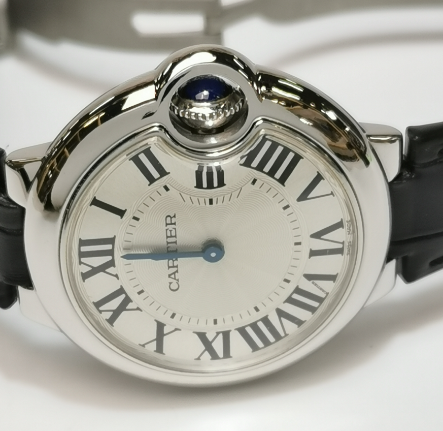 Cartier Ballon Bleu Ladies' Quartz Watch, 32.8mm Steel Case, Cal. 157, Leather Strap