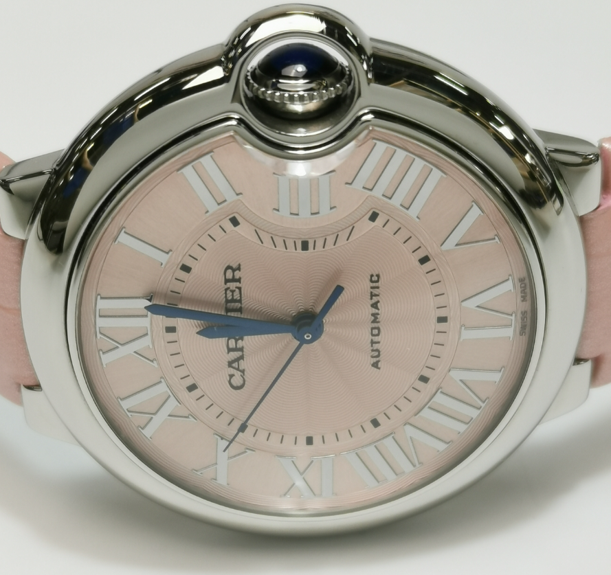 Cartier Ballon Bleu Ladies' Automatic Watch, Ref. WSBB0007, Cal. 076, 36.5mm Steel Case with Leather Strap