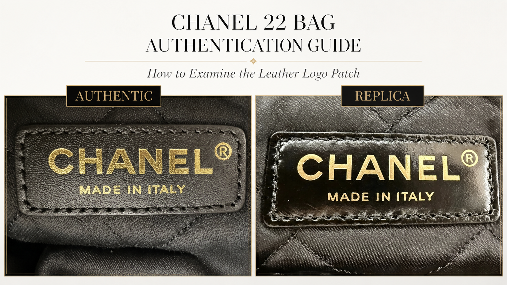 Chanel 22 Bag Authentication Guide: How to Check Leather Logo Patch Details