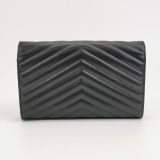 Saint Laurent(YSL) Classic Monogram Wallet on Chain Matelasse Chevron Leather Medium — thumbnail 5