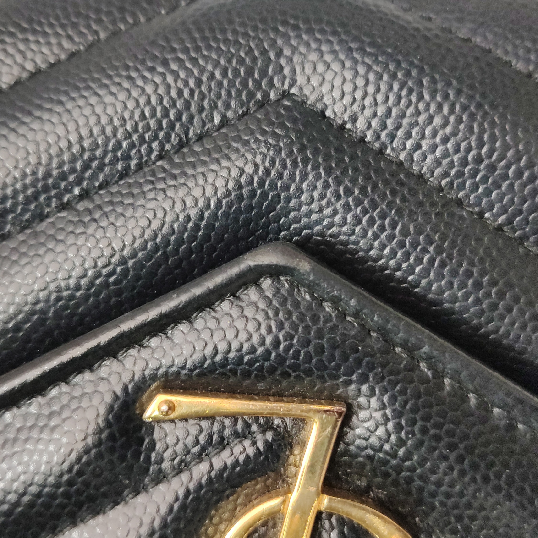 Saint Laurent(YSL) Classic Monogram Wallet on Chain Matelasse Chevron Leather Medium