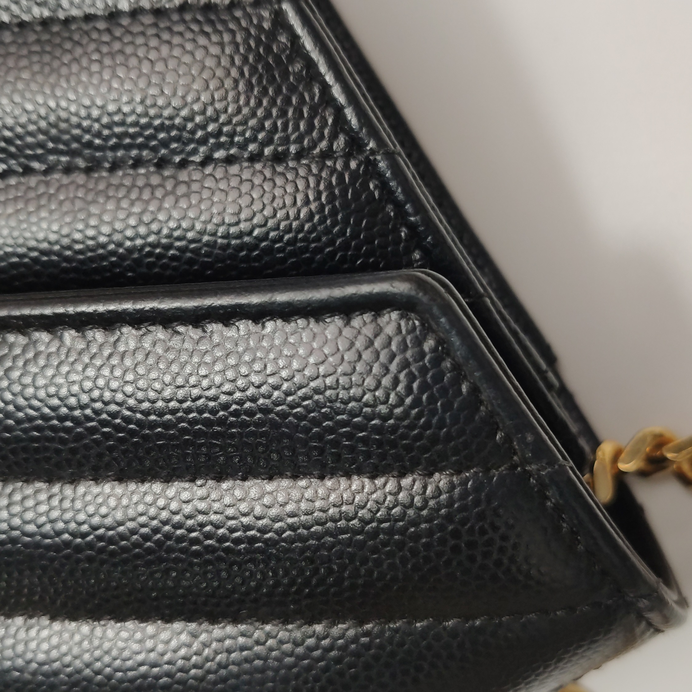 Saint Laurent(YSL) Classic Monogram Wallet on Chain Matelasse Chevron Leather Medium