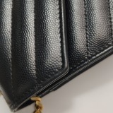 Saint Laurent(YSL) Classic Monogram Wallet on Chain Matelasse Chevron Leather Medium — thumbnail 11