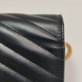 Saint Laurent(YSL) Classic Monogram Wallet on Chain Matelasse Chevron Leather Medium — thumbnail 12