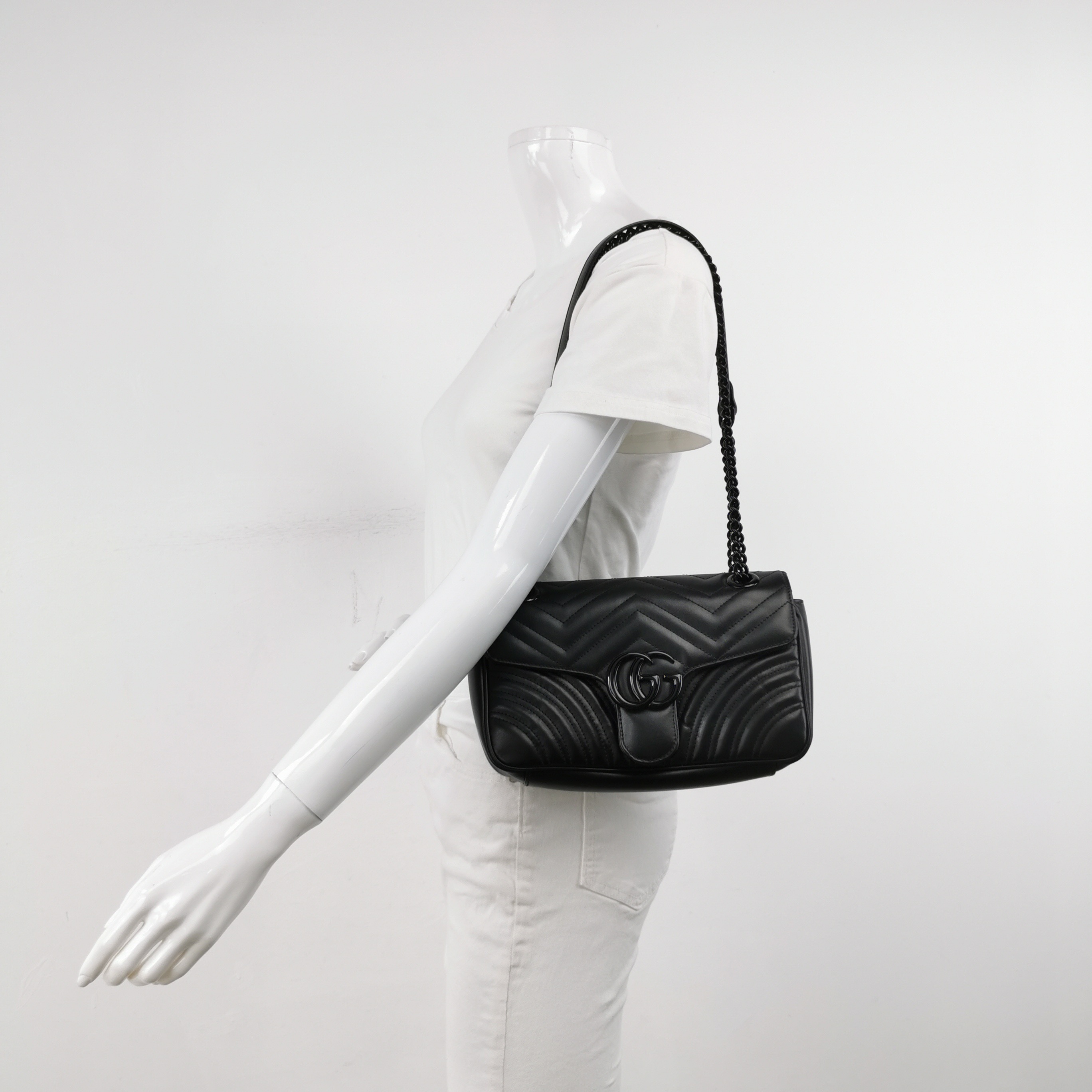 Gucci GG Marmont Flap Bag Matelasse Leather Small — alternate view