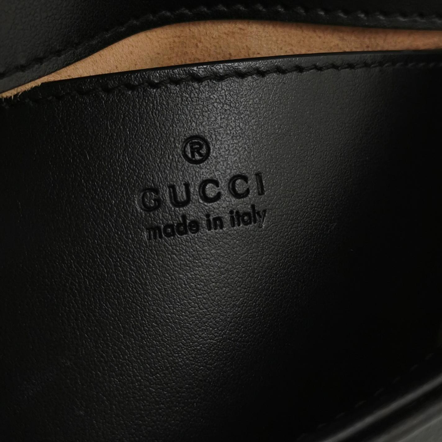 Gucci GG Marmont Top Handle Flap Bag Matelasse Leather Small