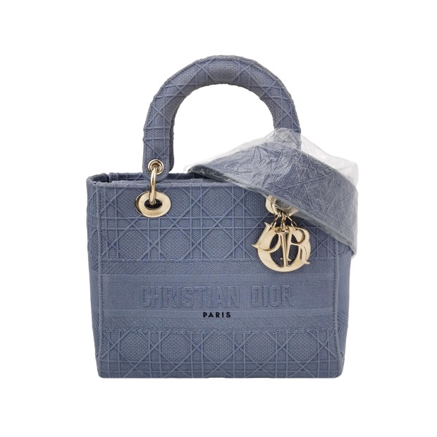 Christian Dior Lady D-Lite Bag Cannage Embroidered Canvas Medium — pre-owned, Vierlot