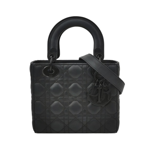 Christian Dior Ultra Matte Lady Dior Chain Bag Cannage Quilt Calfskin Small — pre-owned, Vierlot