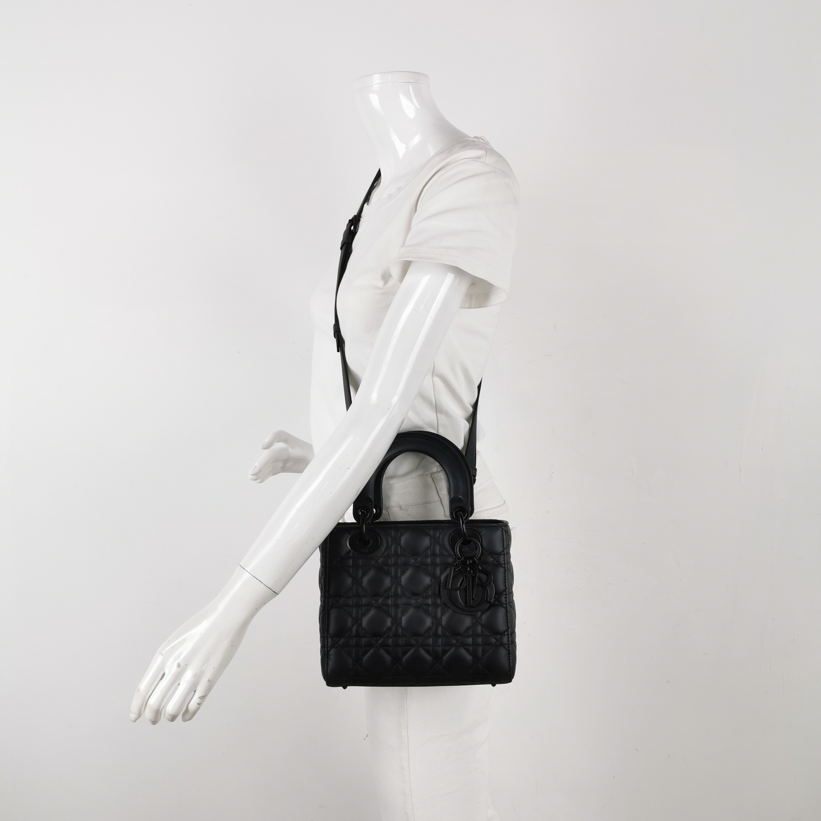 Christian Dior Ultra Matte Lady Dior Chain Bag Cannage Quilt Calfskin Small — alternate view