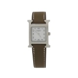 Hermes Heure H Double Tour Quartz Watch Stainless Steel and Leather 21 — thumbnail 1