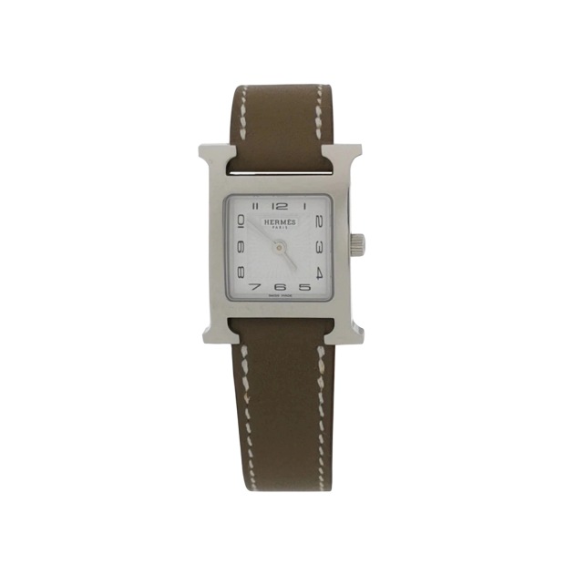 Hermes Heure H Double Tour Quartz Watch Stainless Steel and Leather 21 — pre-owned, Vierlot