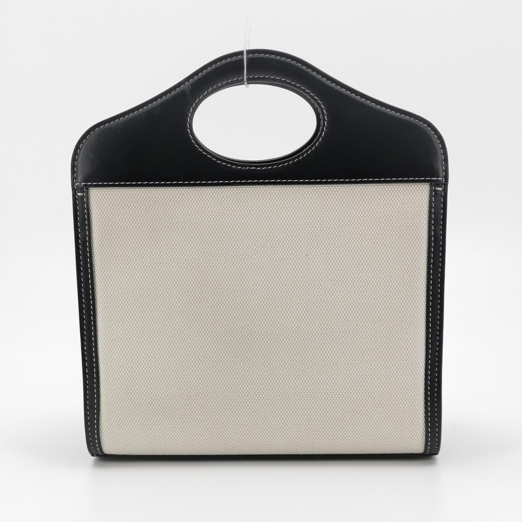 Burberry Logo Pocket Tote Canvas with Leather Mini — photo 3 of 17