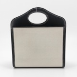 Burberry Logo Pocket Tote Canvas with Leather Mini — thumbnail 3