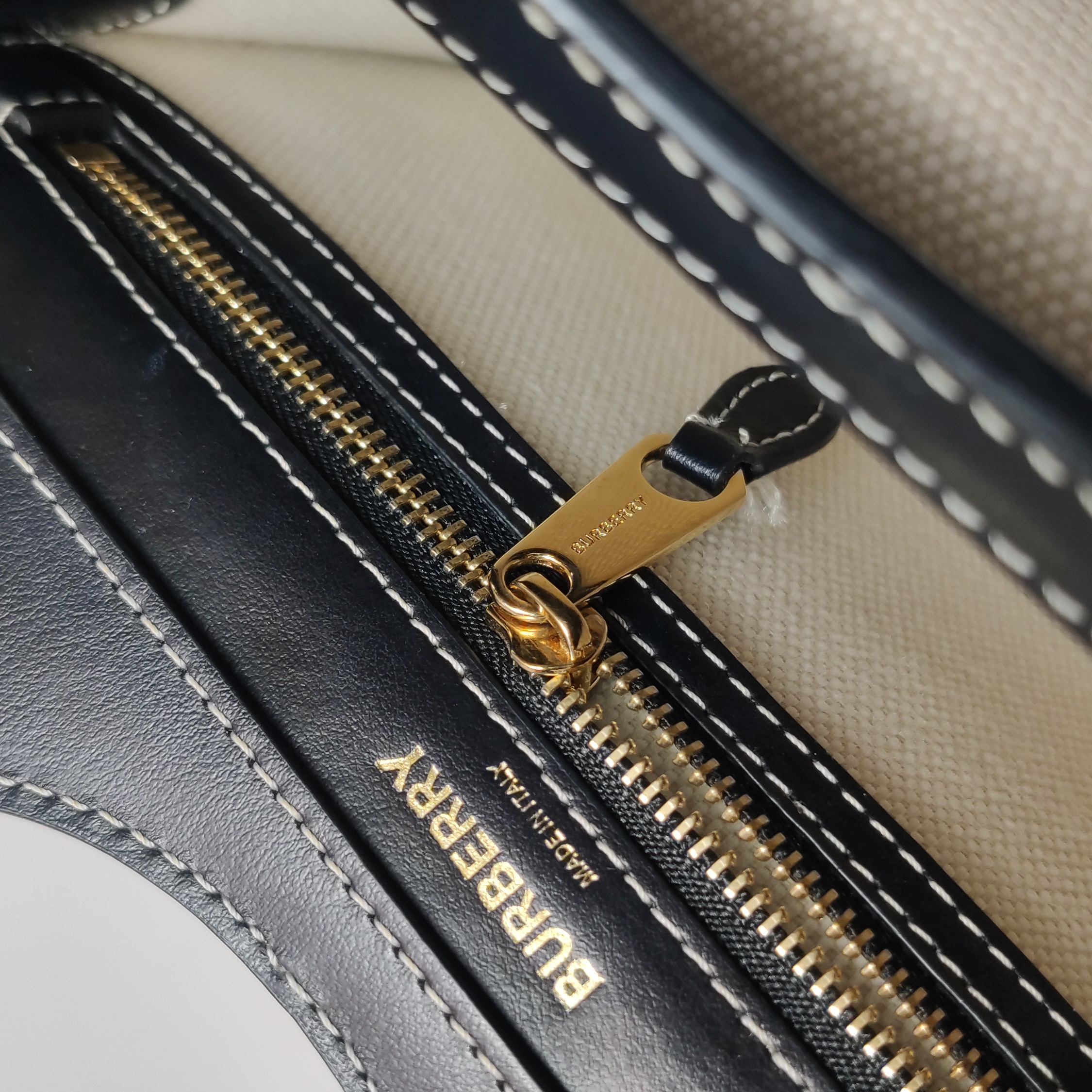 Burberry Logo Pocket Tote Canvas with Leather Mini — photo 12 of 17