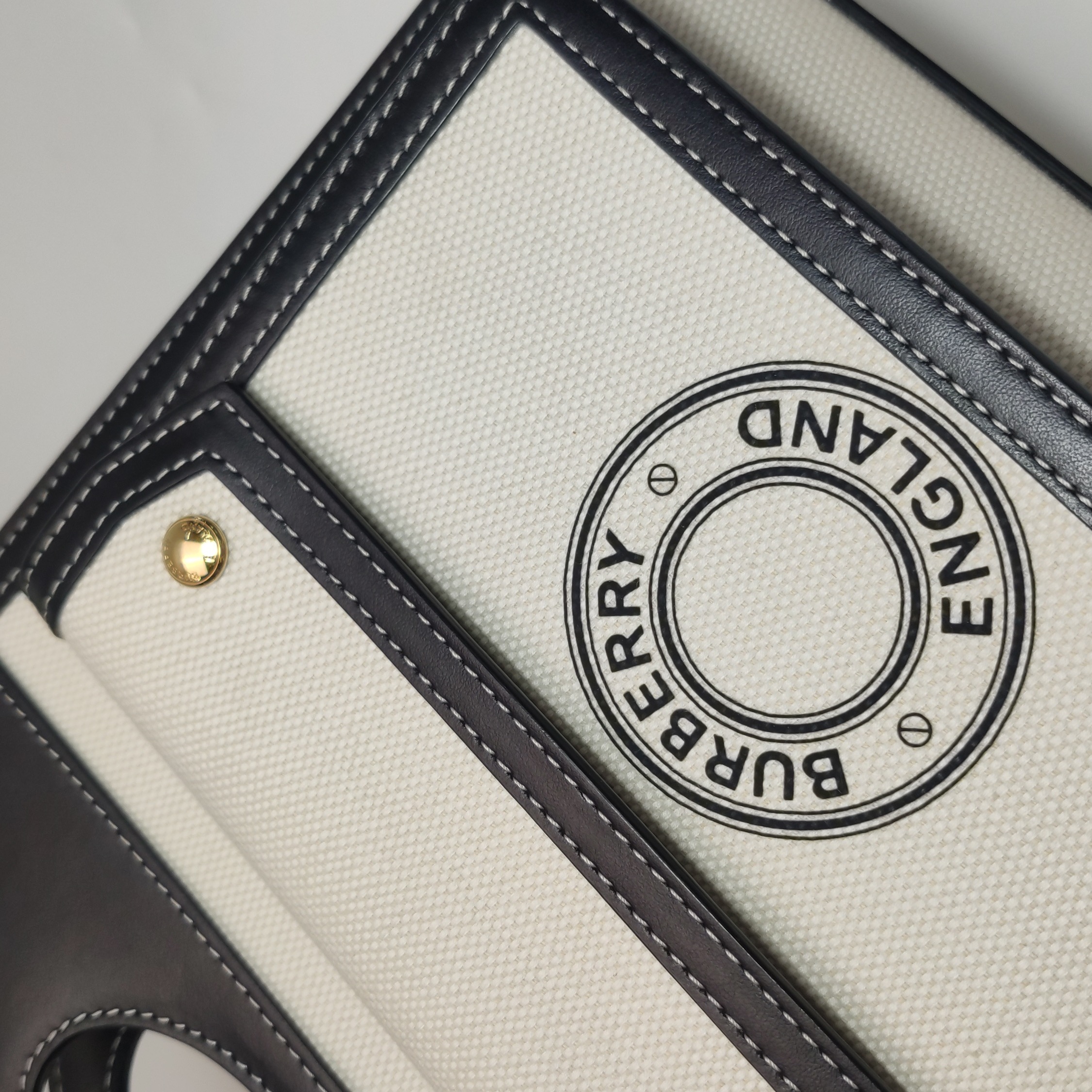 Burberry Logo Pocket Tote Canvas with Leather Mini — photo 16 of 17