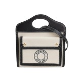 Burberry Logo Pocket Tote Canvas with Leather Mini — thumbnail 1