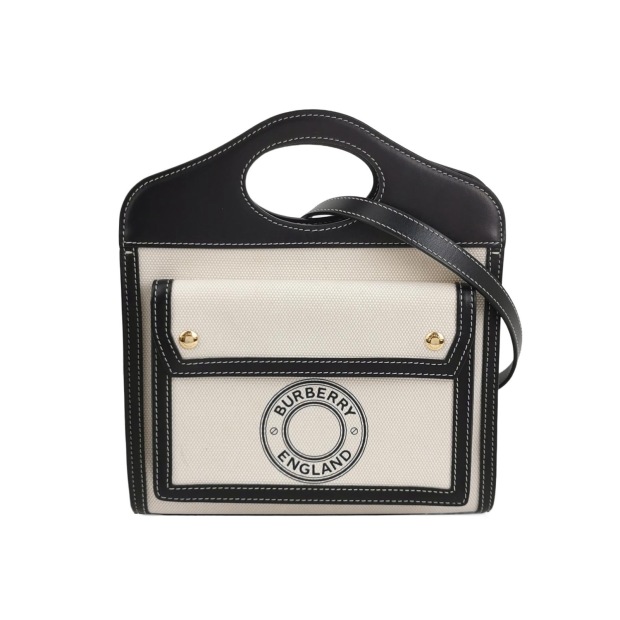 Burberry Logo Pocket Tote Canvas with Leather Mini — pre-owned, Vierlot