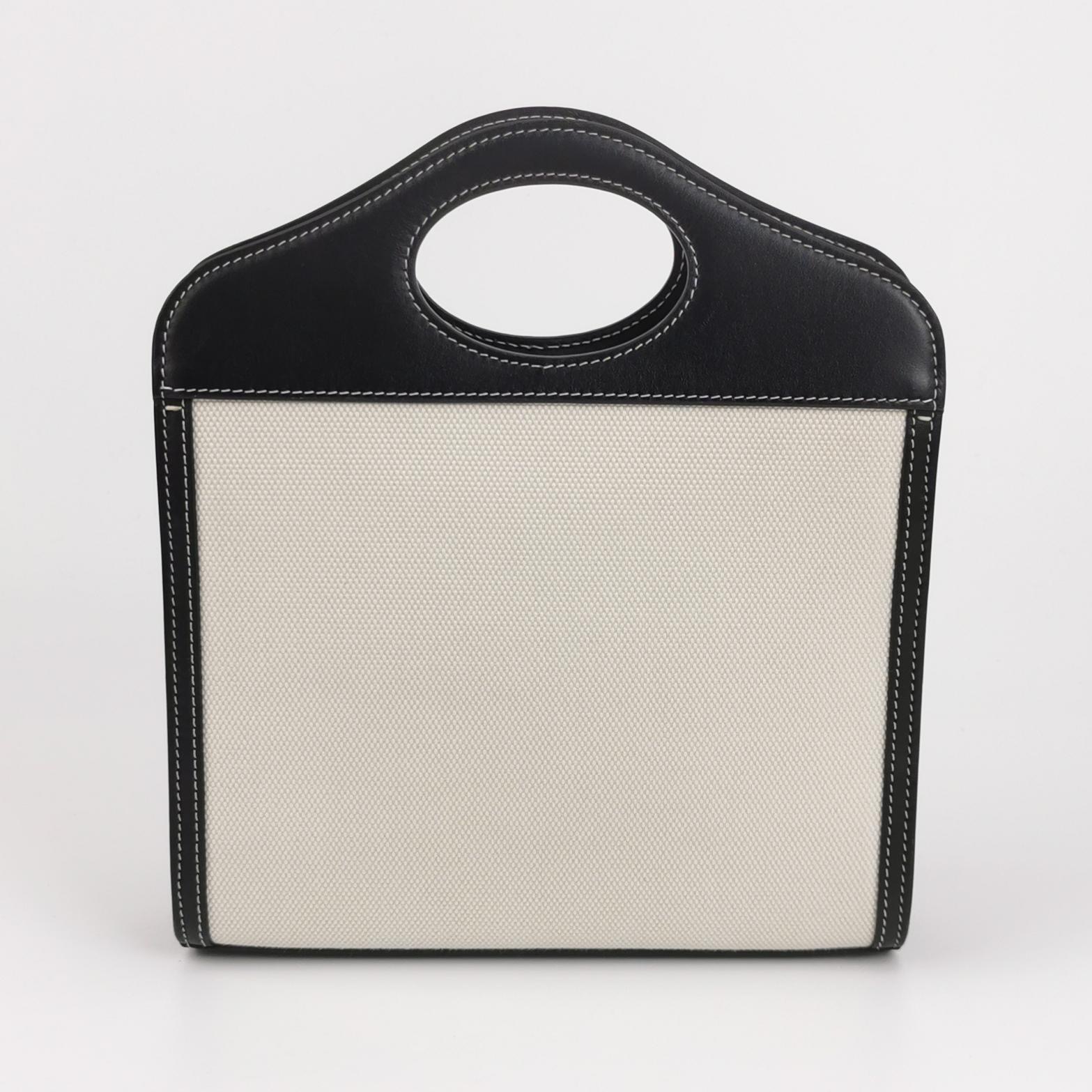 Burberry Logo Pocket Tote Canvas with Leather Mini — photo 3 of 14