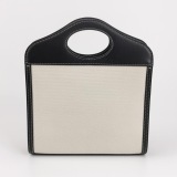 Burberry Logo Pocket Tote Canvas with Leather Mini — thumbnail 3
