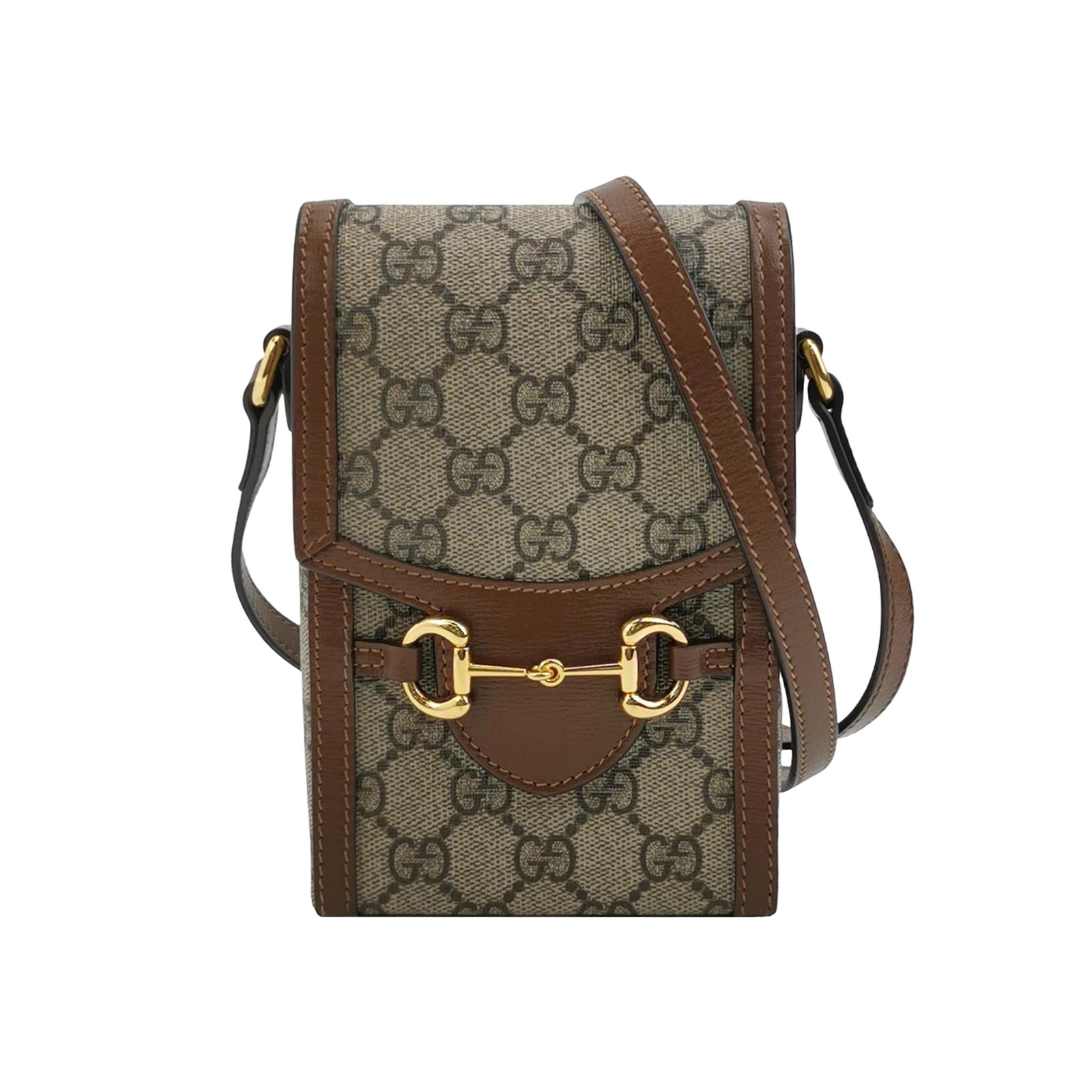 Gucci Horsebit 1955 Crossbody Bag GG Coated Canvas with Leather Mini