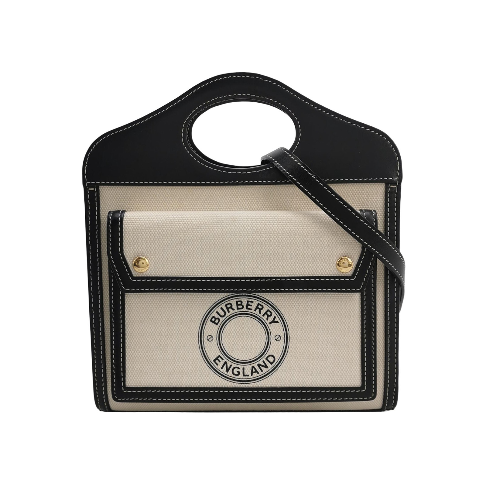 Burberry Logo Pocket Tote Canvas with Leather Mini — photo 1 of 15