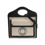 Burberry Logo Pocket Tote Canvas with Leather Mini — thumbnail 1