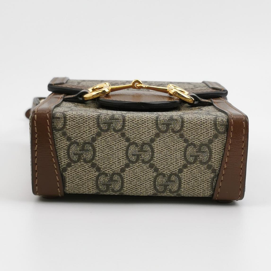 Gucci Horsebit 1955 Crossbody Bag GG Coated Canvas with Leather Mini