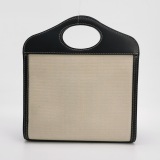 Burberry Logo Pocket Tote Canvas with Leather Mini — thumbnail 3