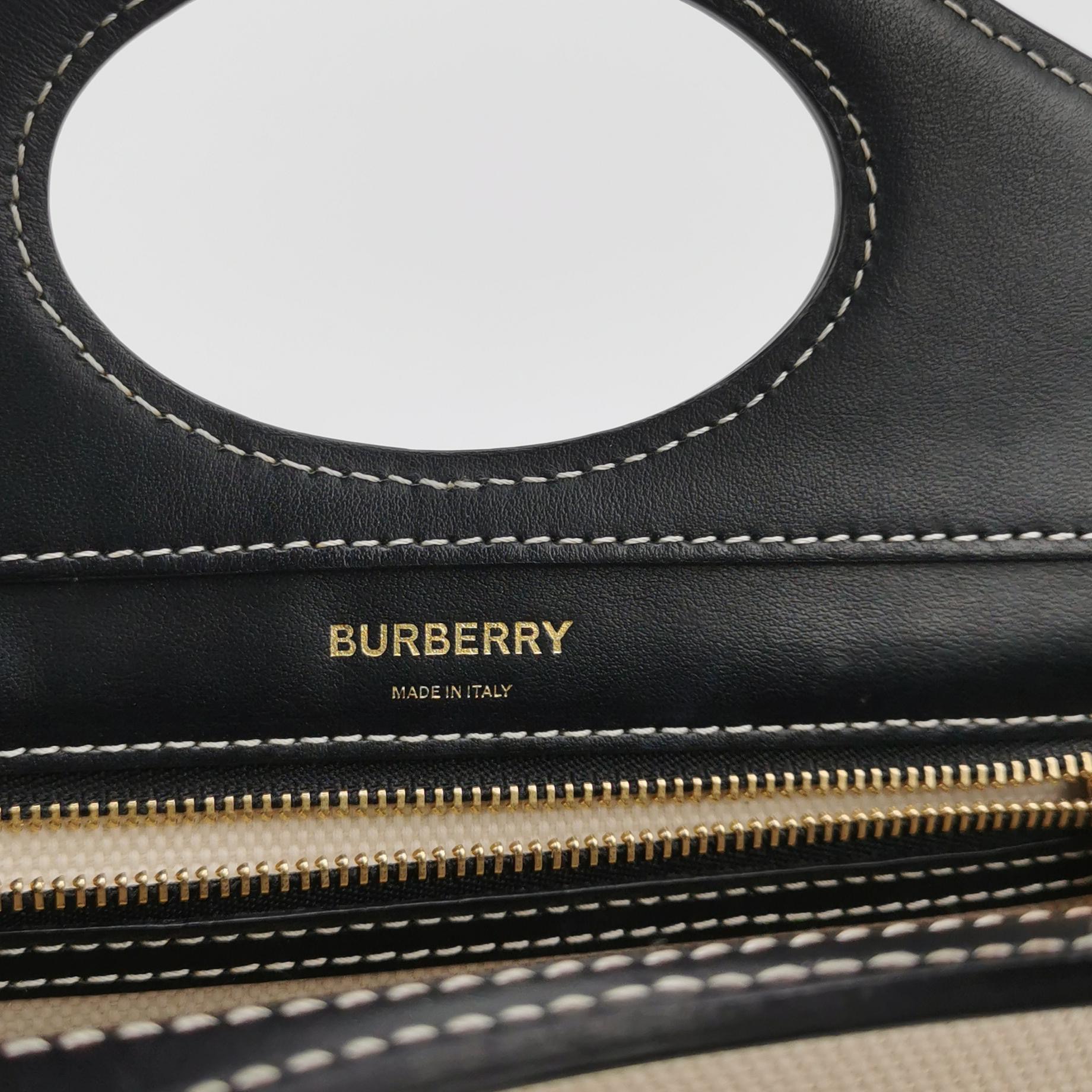 Burberry Logo Pocket Tote Canvas with Leather Mini — photo 7 of 15