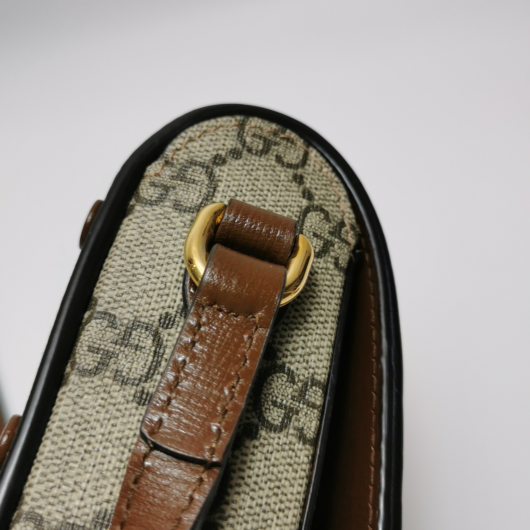 Gucci Horsebit 1955 Crossbody Bag GG Coated Canvas with Leather Mini