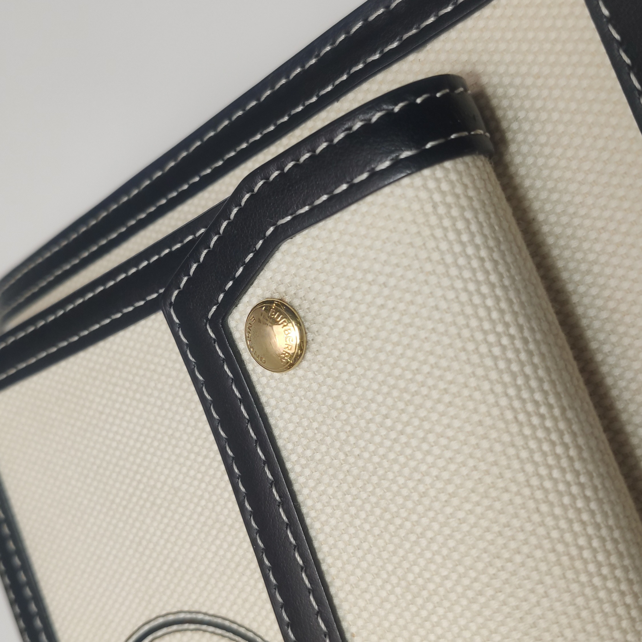 Burberry Logo Pocket Tote Canvas with Leather Mini — photo 10 of 15
