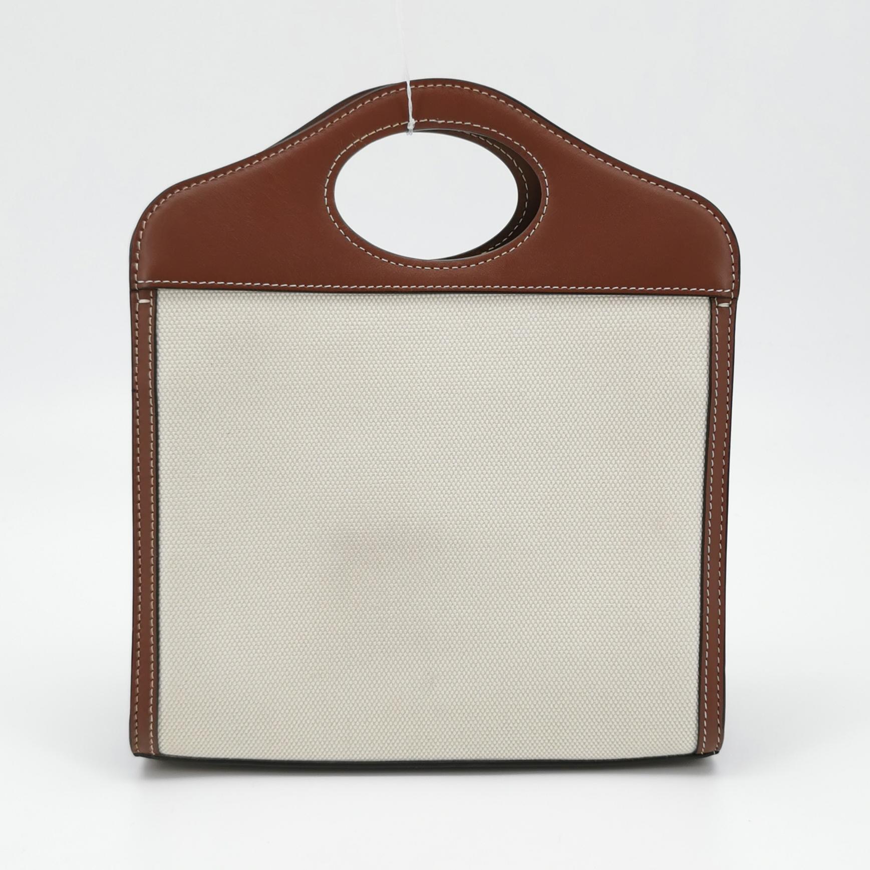 Burberry Logo Pocket Tote Canvas with Leather Mini — photo 3 of 20