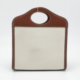 Burberry Logo Pocket Tote Canvas with Leather Mini — thumbnail 3
