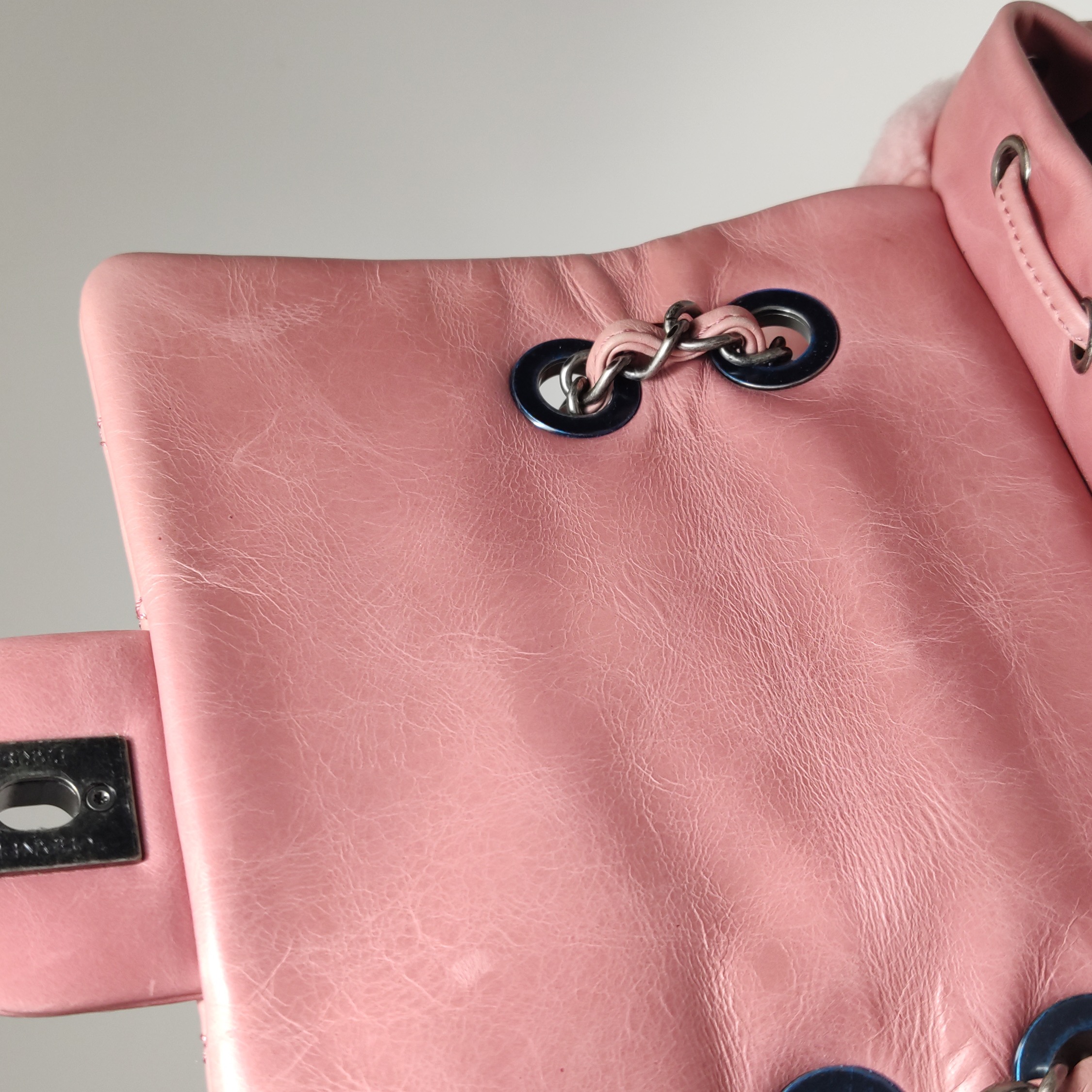 Chanel Matelasse Waxed Leather Backpack Pink Silver Hardware sheepskin — photo 26 of 26