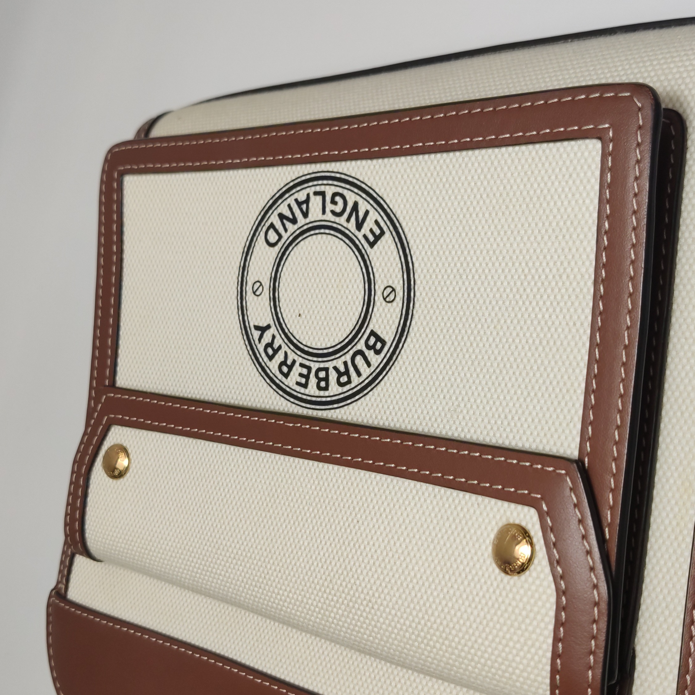 Burberry Logo Pocket Tote Canvas with Leather Mini — photo 15 of 20