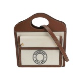 Burberry Logo Pocket Tote Canvas with Leather Mini — thumbnail 1