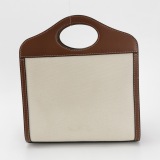 Burberry Logo Pocket Tote Canvas with Leather Mini — thumbnail 3