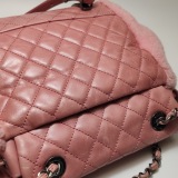 Chanel Matelasse Waxed Leather Backpack Pink Silver Hardware sheepskin — thumbnail 14