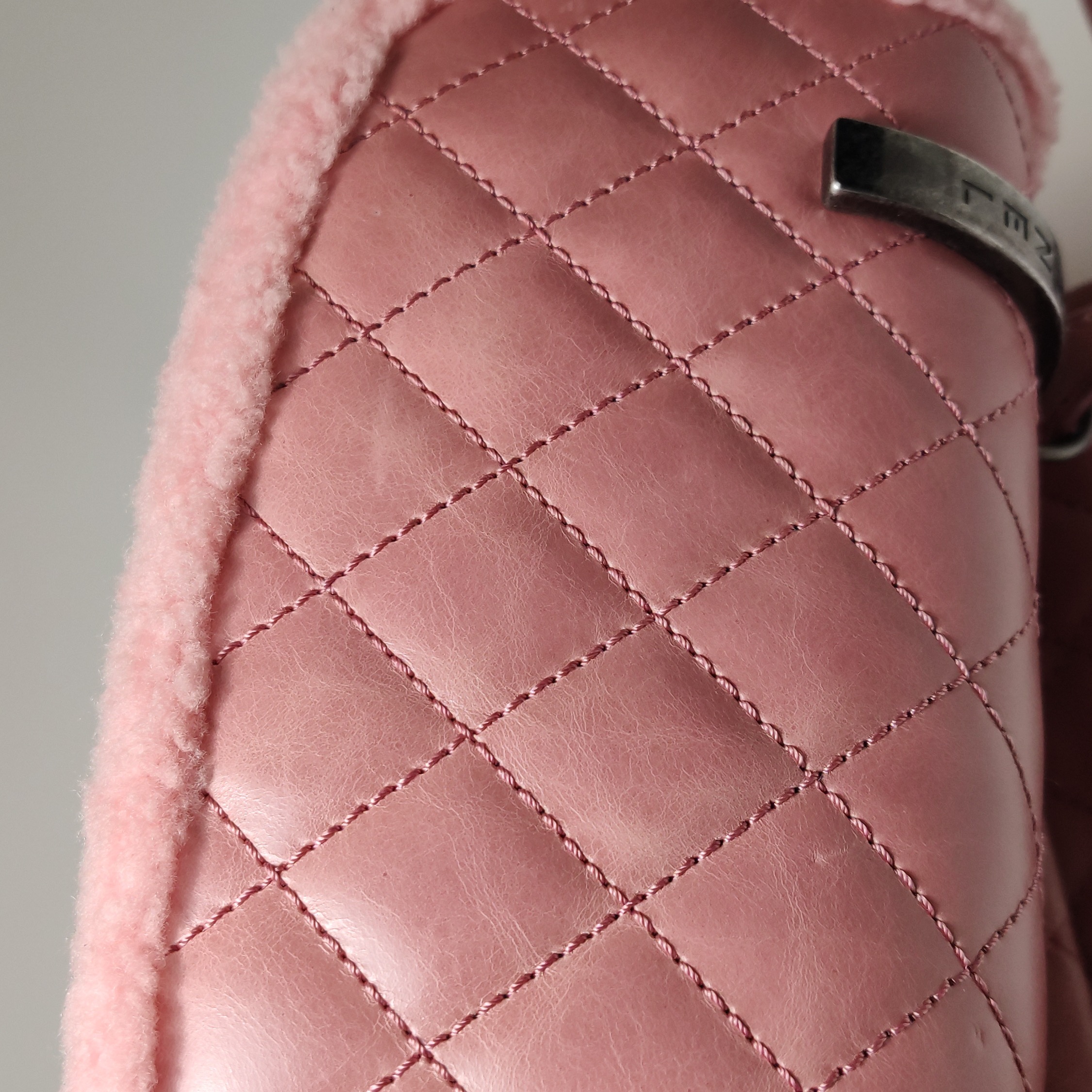 Chanel Matelasse Waxed Leather Backpack Pink Silver Hardware sheepskin — photo 13 of 26