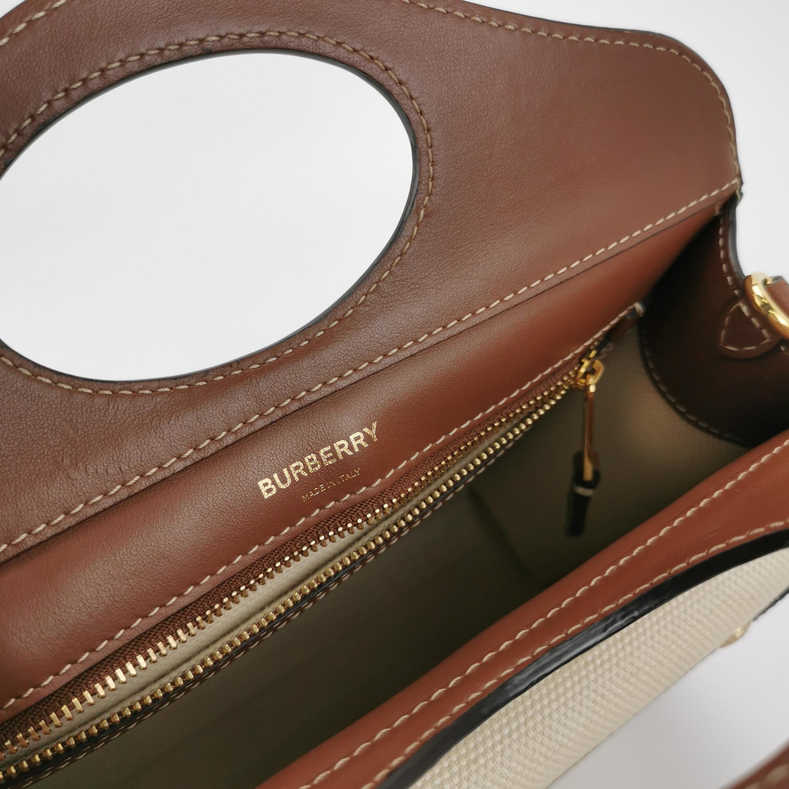 Burberry Logo Pocket Tote Canvas with Leather Mini — photo 8 of 16