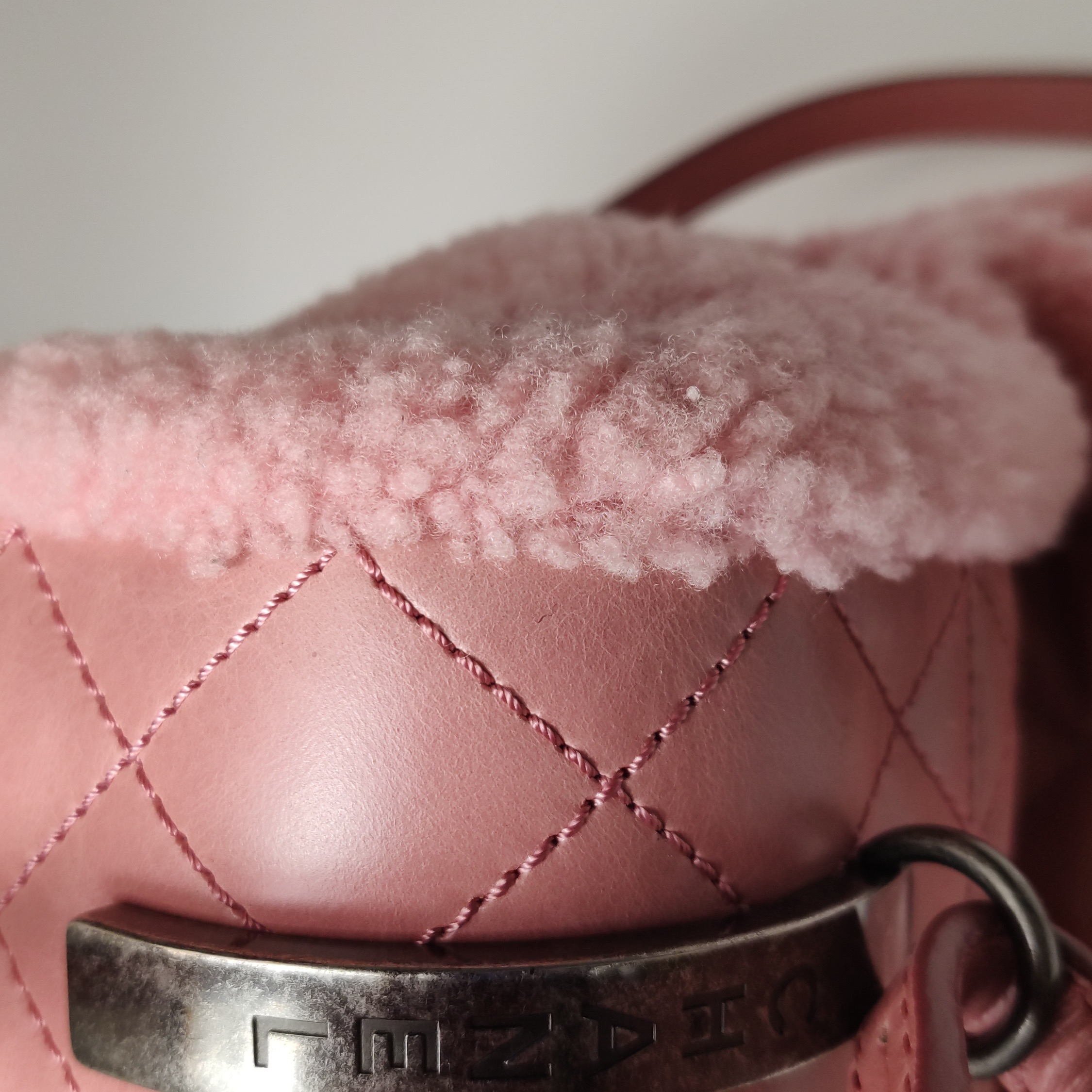 Chanel Matelasse Waxed Leather Backpack Pink Silver Hardware sheepskin — photo 23 of 26
