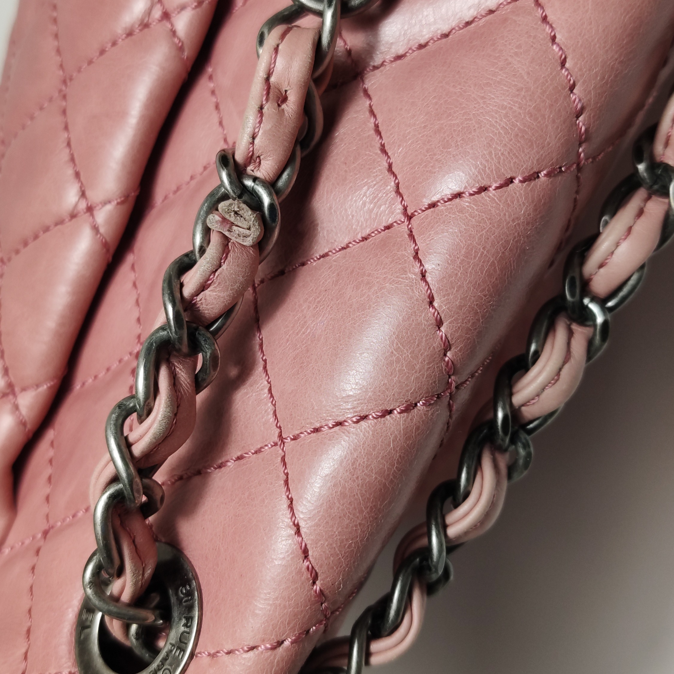 Chanel Matelasse Waxed Leather Backpack Pink Silver Hardware sheepskin — photo 16 of 26