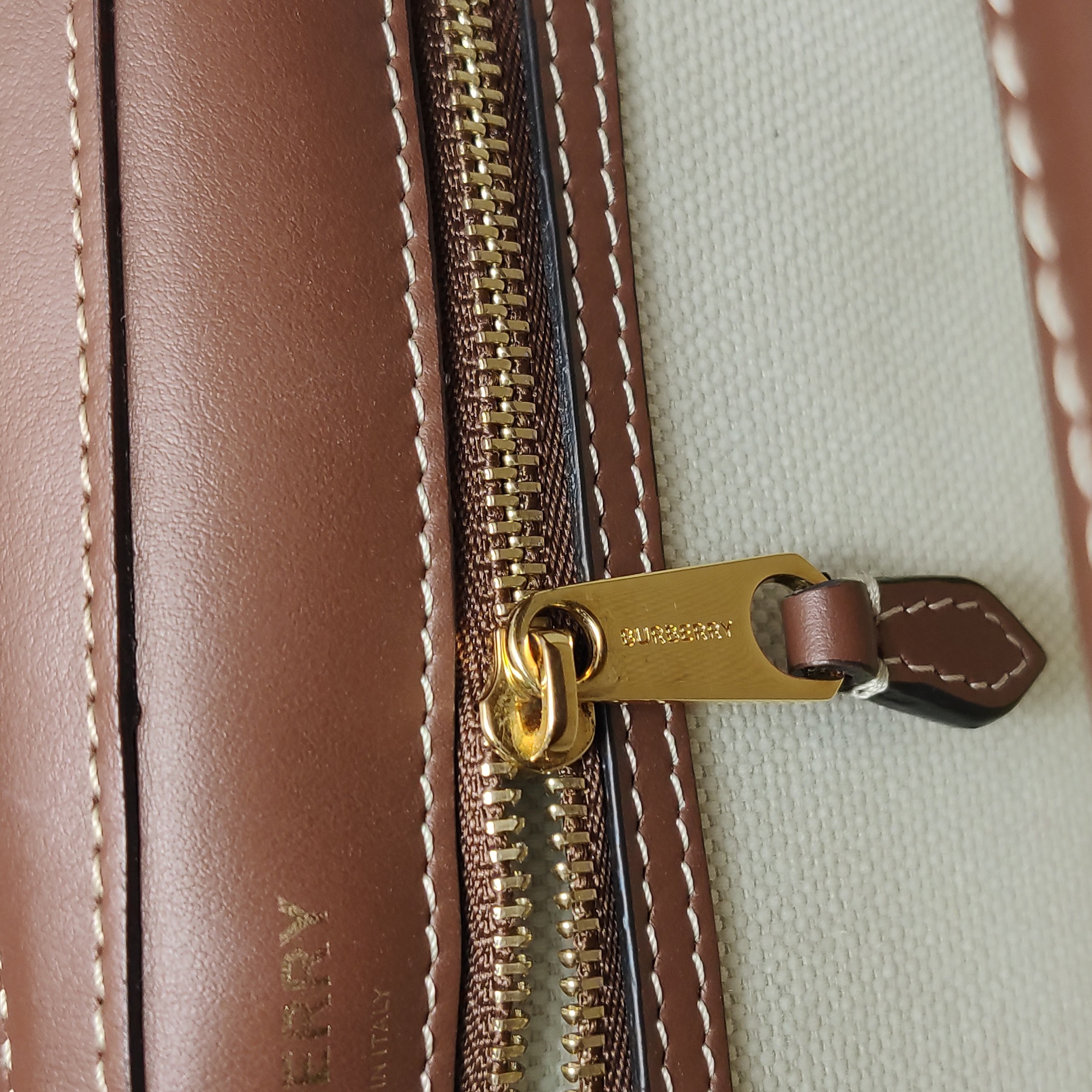 Burberry Logo Pocket Tote Canvas with Leather Mini — photo 9 of 16