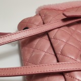 Chanel Matelasse Waxed Leather Backpack Pink Silver Hardware sheepskin — thumbnail 11
