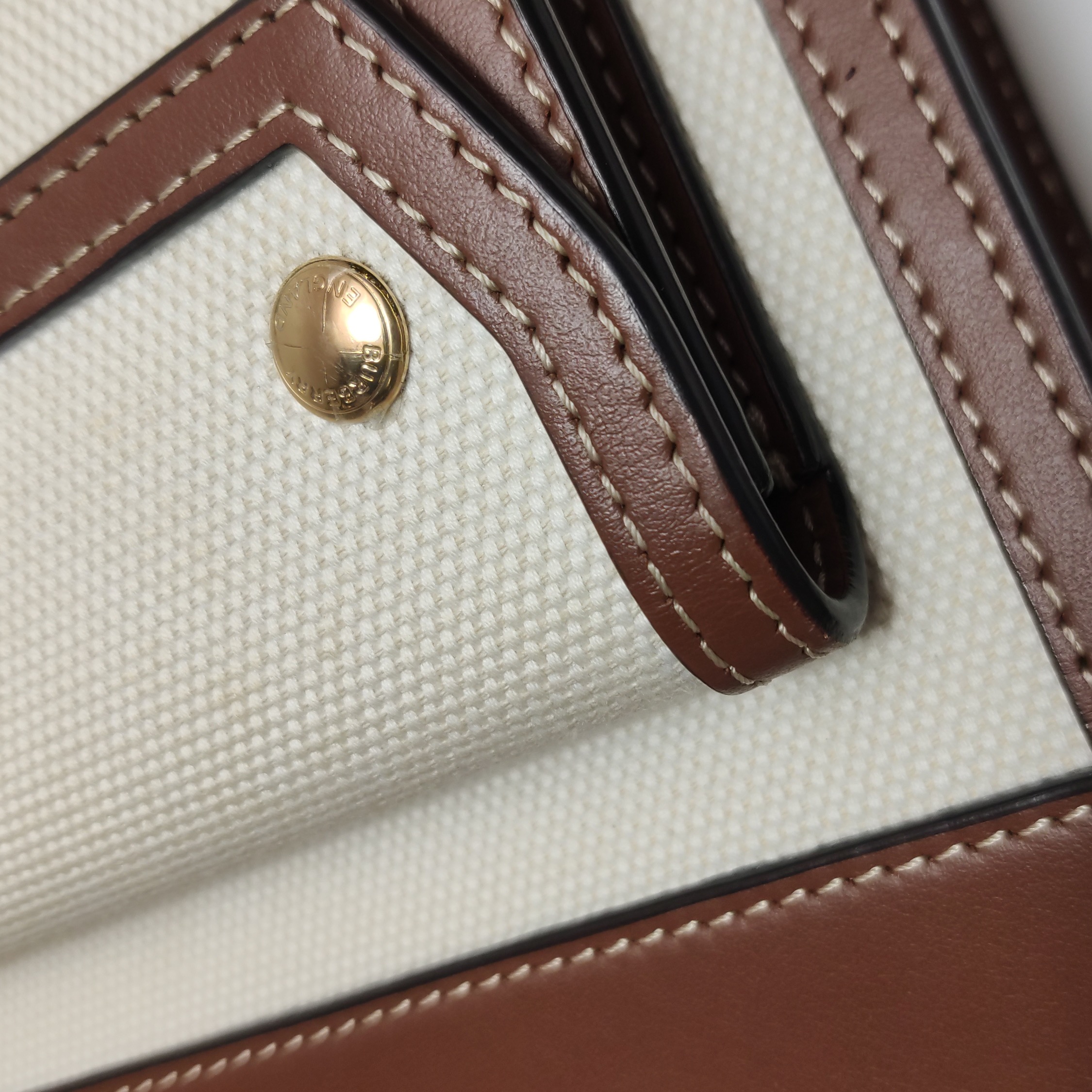 Burberry Logo Pocket Tote Canvas with Leather Mini — photo 13 of 16