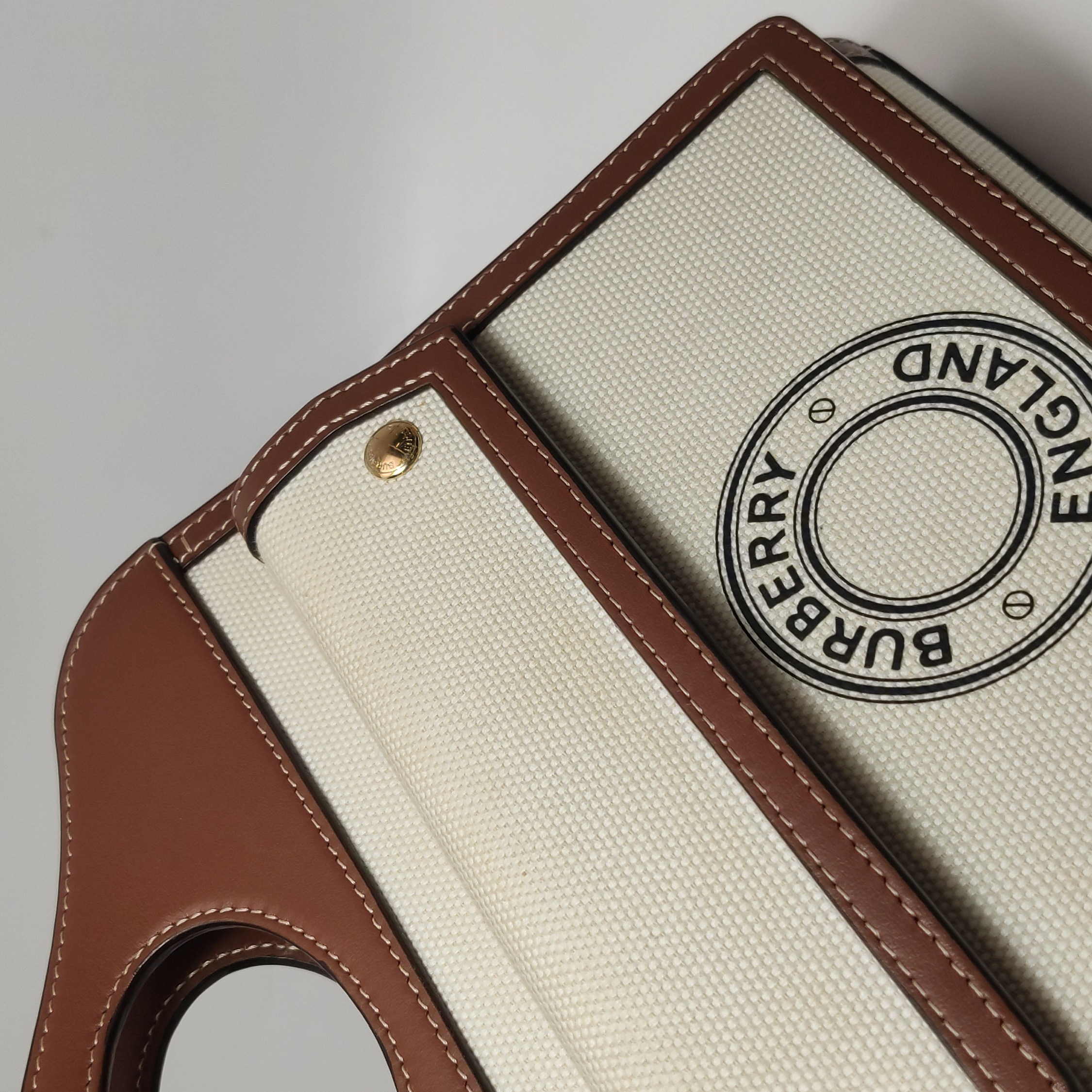 Burberry Logo Pocket Tote Canvas with Leather Mini — photo 12 of 16