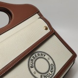 Burberry Logo Pocket Tote Canvas with Leather Mini — thumbnail 12