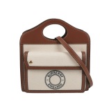 Burberry Logo Pocket Tote Canvas with Leather Mini — thumbnail 1