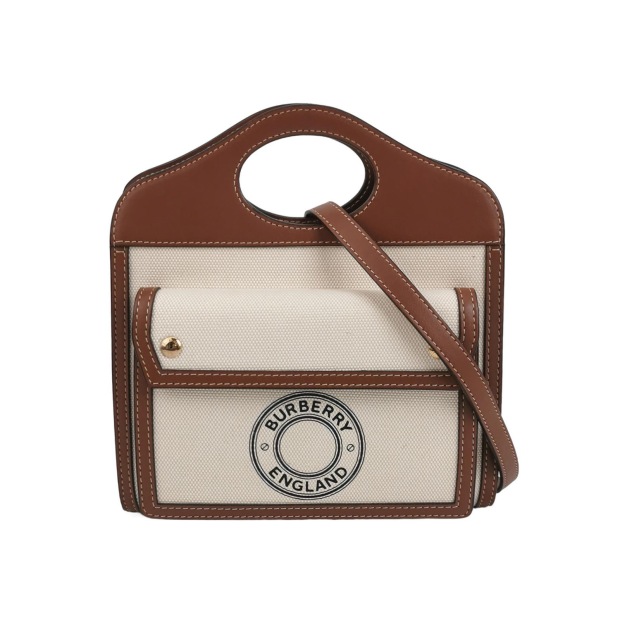 Burberry Logo Pocket Tote Canvas with Leather Mini — pre-owned, Vierlot
