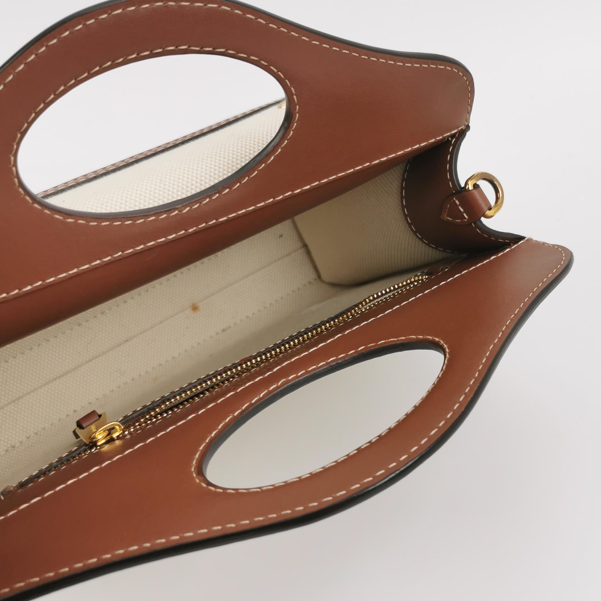 Burberry Logo Pocket Tote Canvas with Leather Mini — photo 7 of 13
